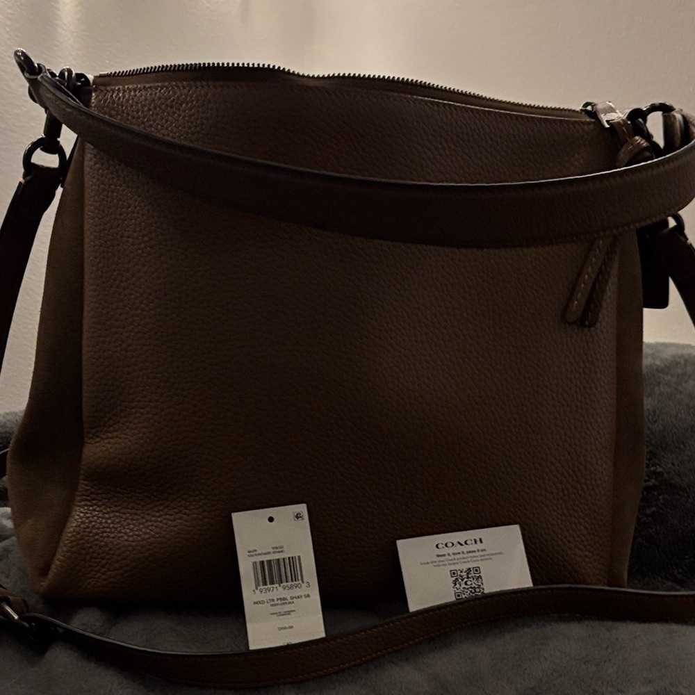 Coach Shay Brown Pebbled Leather Shoulder Bag NWT